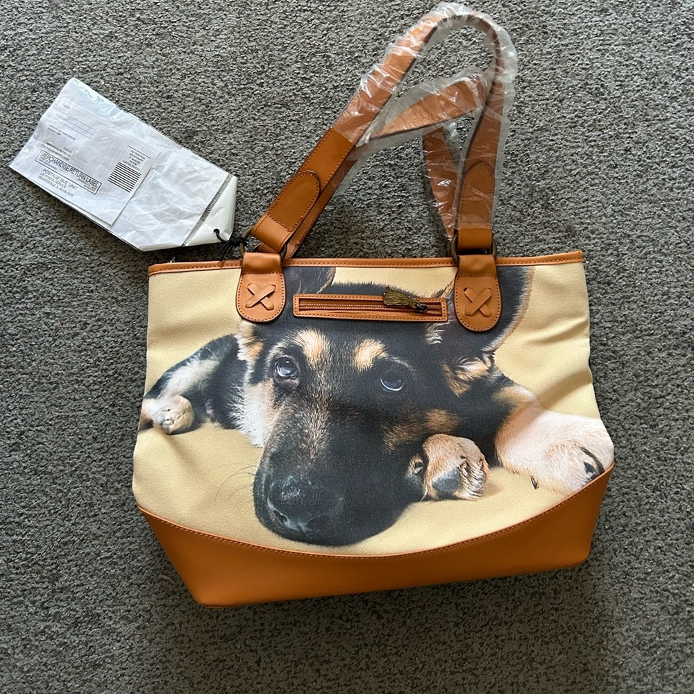 German Shepherd tote by Ardley Elliott NWT